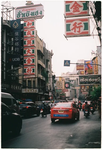 거리, 교통, 태국, 도로, 도시, 자동차, 도시의, 태국, 태국, 태국