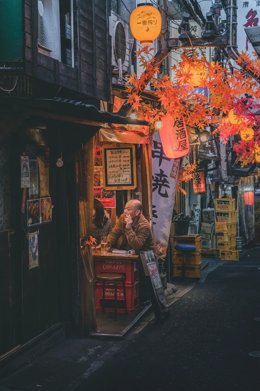 거리, 도시, 일본, 황혼, 신주쿠