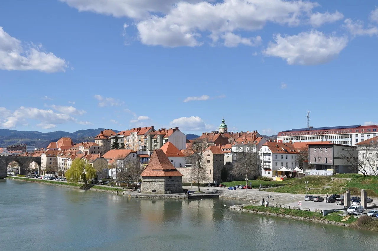 슬로베니아, Maribor, 도시, 강, 그
