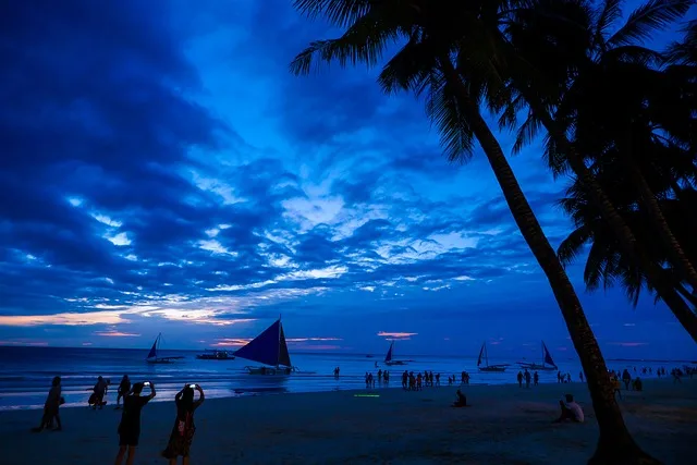 Boracay, 필리핀, 롱 비치 아일랜드, 항해 일몰, Boracay